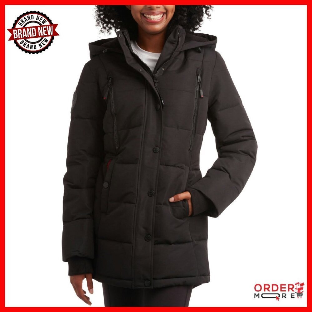 Plus Size Quilted Puffer Parka Winter Coat Full Length Heavyweight